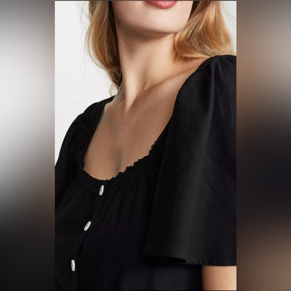 Free People Sweet Sunday Midi Dress Endless Summer Buttondown Black - Picture 14 of 16